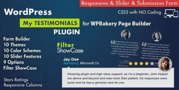 Testimonials Showcase for WPBakery Page Builder Plugin