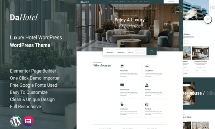Dahotel - Luxury Hotel WordPress Theme