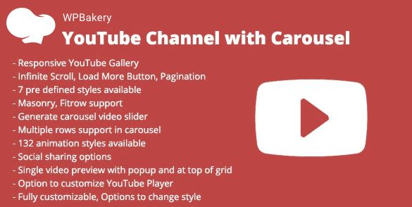 WPBakery YouTube Channel with Carousel Addon