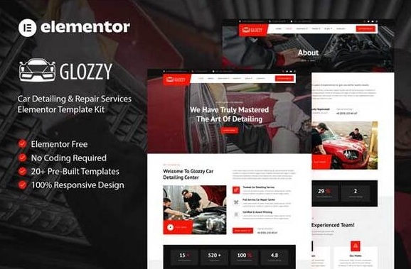 Glozzy - Car Detailing & Repair Service Elementor Template Kit