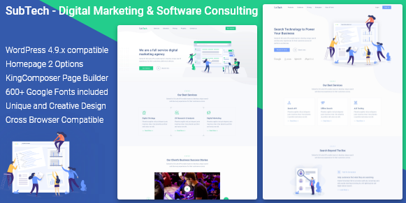 SubTech - Digital Marketing Agency WordPress Theme