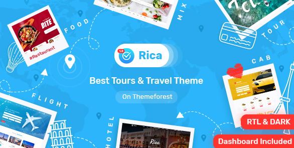 Rica - Travel , Tours , Food Delivery, Hotels & Restaurants Site Template + Admin Html Included