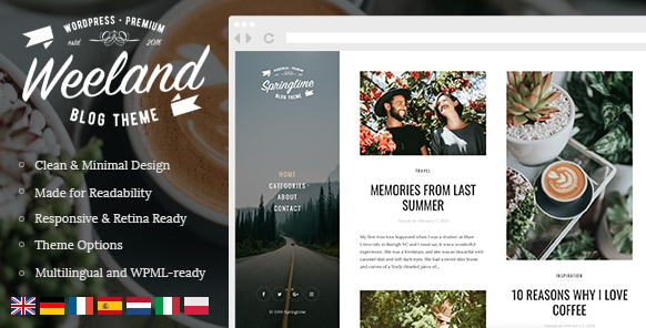 Weeland - Masonry Lifestyle WordPress Blog Theme