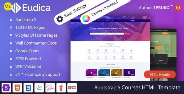 Eudica – Online Education Courses HTML Template 1 Eudica – Online Education Courses HTML Template