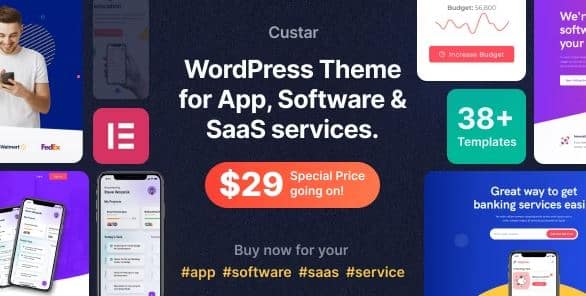 Custar - Software & App WordPress Theme 1 Custar - Software & App WordPress Theme