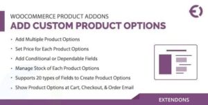 WooCommerce Custom Product Addons, Custom Product Options