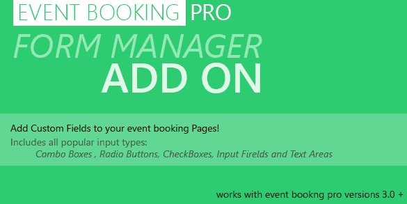 Event Booking Pro: Forms Manager Add on 1 Event Booking Pro: Forms Manager Add on
