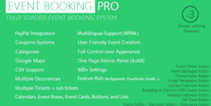 Event Booking Pro - WP Plugin [paypal or offline]