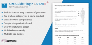WooCommerce Product Size Guide
