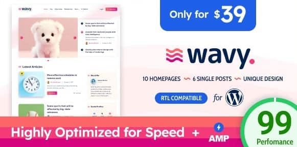 Wavy - Modern & Lightweight Blog for WordPress 1 Wavy - Modern & Lightweight Blog for WordPress