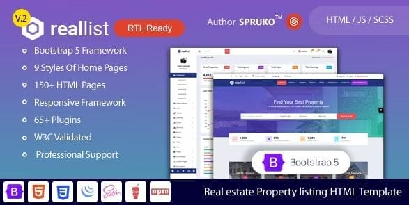Reallist - Real estate Property listing Bootstrap Responsive HTML Template 1 Reallist - Real estate Property listing Bootstrap Responsive HTML Template