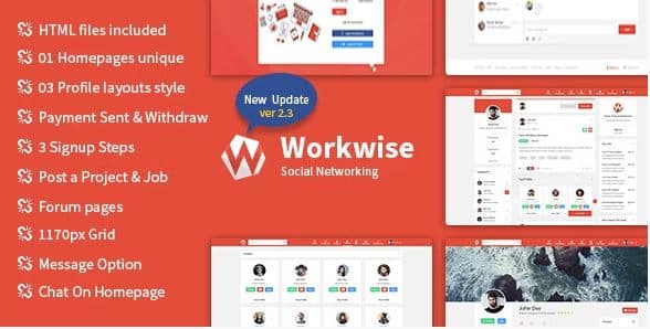 Workwise - The Freelancer And Social Networking HTML Template 1 Workwise - The Freelancer And Social Networking HTML Template
