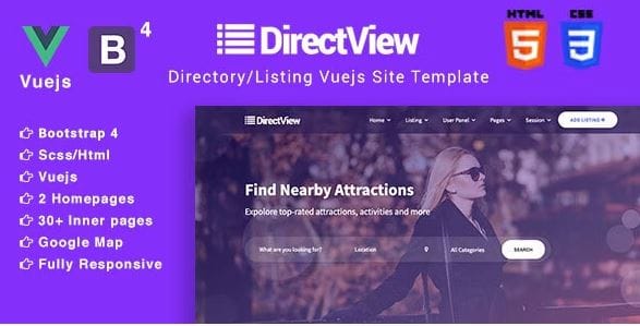 DirectView - Directory and Listings Vuejs Site Template 1 DirectView - Directory and Listings Vuejs Site Template