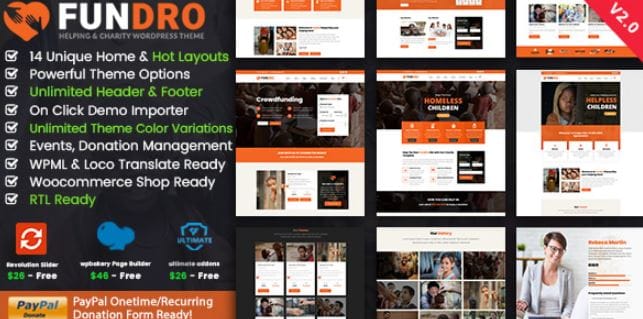 Fundro - Charity Nonprofit WordPress Theme 1 Fundro - Charity Nonprofit WordPress Theme