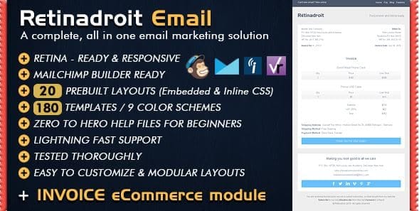 Responsive Email Template & Invoice - Mailchimp Editor Ready 1 Responsive Email Template & Invoice - Mailchimp Editor Ready