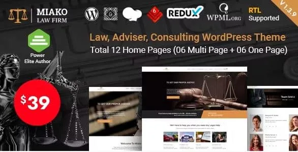 Miako - Lawyer & Law Firm WordPress Theme