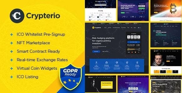 Crypterio - NFT and Crypto Landing Page WordPress Theme 1 Crypterio - NFT and Crypto Landing Page WordPress Theme