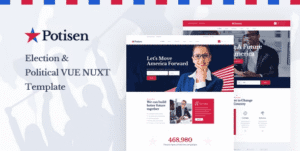 Potisen - Election & Political Vue Nuxt Template