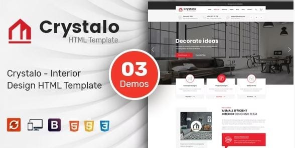 Crystalo - Interior Design HTML Template 1 Crystalo - Interior Design HTML Template