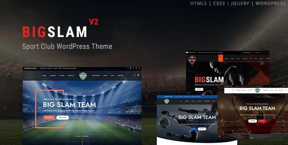 Big Slam Sport Clubs - Soccer WordPress 1 Big Slam Sport Clubs - Soccer WordPress