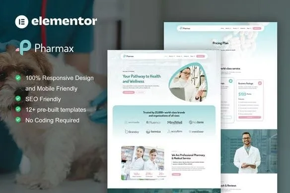 Pharmax - Pharmacy & Medical Elementor Pro Template Kit