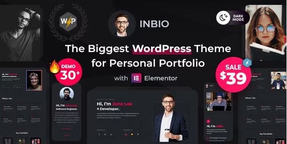 Personal Portfolio WordPress Theme | Inbio 1 Personal Portfolio WordPress Theme | Inbio