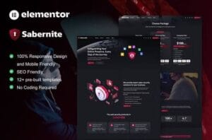 Sabernite - Cyber Security Services Elementor Pro Template Kit