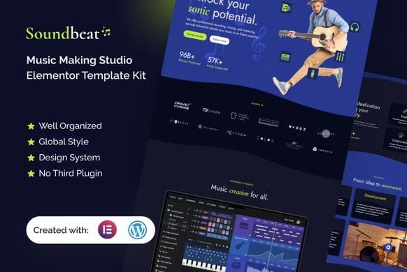 Soundbeat - Music Making Studio Elementor Pro Template Kit 1 Soundbeat - Music Making Studio Elementor Pro Template Kit