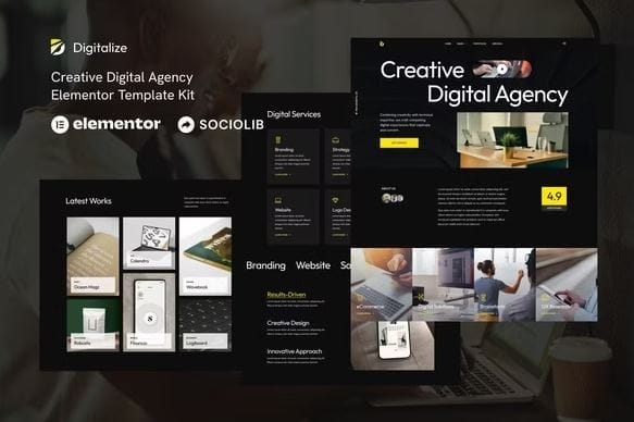 Digitalize - Creative Digital Agency & Portfolios Elementor Template Kit 1 Digitalize - Creative Digital Agency & Portfolios Elementor Template Kit