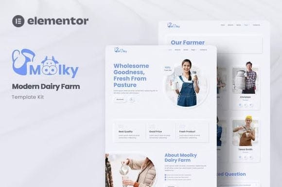 Moolky - Modern Dairy Farm Elementor Template Kit 1 Moolky - Modern Dairy Farm Elementor Template Kit