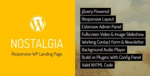 Nostalgia - WordPress Landing Page