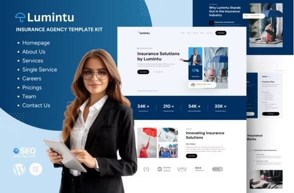 Lumintu - Insurance Agency Elementor Template Kit 1 Lumintu - Insurance Agency Elementor Template Kit