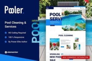 Pooler - Swimming Pool Cleaning Services Elementor Pro Template Kit