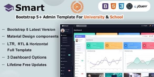 Smart - Bootstrap 5 Material Design Admin Dashboard Template for University, School & Colleges 1 Smart - Bootstrap 5 Material Design Admin Dashboard Template for University, School & Colleges