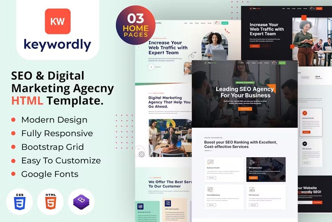Keywordly | Digital Marketing Agency HTML Template 1 Keywordly | Digital Marketing Agency HTML Template