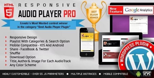 Responsive HTML5 Audio Player PRO WordPress Plugin 1 Responsive HTML5 Audio Player PRO WordPress Plugin